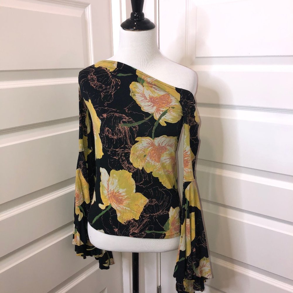 Free People one shoulder floral top